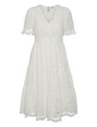 Yaskanikka 2/4 Midi Dress Polvipituinen Mekko White YAS