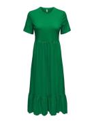 Onlmay Life S/S Peplum Calf Dress Jrs Polvipituinen Mekko Green ONLY