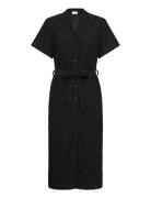 Videlea V-Neck S/S Midi Dress/R/Vol Polvipituinen Mekko Black Vila