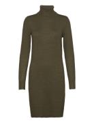 U6801, Milasz Rollneck Dress Polvipituinen Mekko Green Saint Tropez