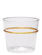 Orbit Drinking Glass Home Tableware Glass Drinking Glass Yellow Hübsch