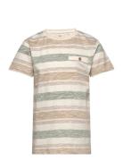 T-Shirt Ss Stripe Tops T-shirts Short-sleeved Multi/patterned En Fant