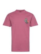 Melting Hand Tops T-shirts Short-sleeved Pink Santa Cruz