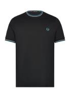 Twin Tipped T-Shirt Designers T-shirts Short-sleeved Black Fred Perry