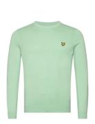 Cotton Crew Neck Jumper Tops Knitwear Round Necks Green Lyle & Scott