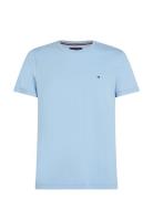 Stretch Slim Fit Tee Tops T-shirts Short-sleeved Blue Tommy Hilfiger