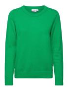 Viril O-Neck L/S Knit Top - Noos Tops Knitwear Jumpers Green Vila