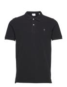 Basic Badge Polo - Gots/Vegan Tops Polos Short-sleeved Black Knowledge...