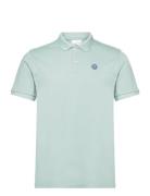 Basic Badge Polo - Gots/Vegan Tops Polos Short-sleeved Blue Knowledge ...