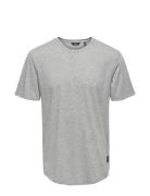 Onsmatt Life Longy Ss Tee Tops T-shirts Short-sleeved Grey ONLY & SONS