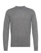 Slhtown Merino Coolmax Knit Crew Noos Tops Knitwear Round Necks Grey S...