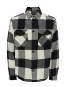 Onsmilo Ls Check Overshirt Noos Tops Overshirts Black ONLY & SONS