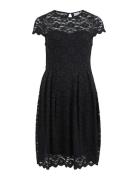 Vikalila Capsleeve Lace Dress - Noos Polvipituinen Mekko Black Vila