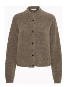 Alphagz Short Cardigan Tops Knitwear Cardigans Khaki Green Gestuz