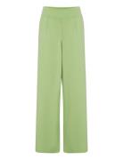 Ihkate Sus Long Wide Pa2 Bottoms Trousers Wide Leg Green ICHI