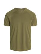 Men Sports S/S T-Shirt Sport T-shirts Short-sleeved Khaki Green ZEBDIA