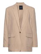 Vmvera Ls Linen Blazer Blazers Single Breasted Blazers Brown Vero Moda