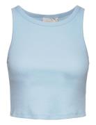 Drewgz Cropped Top Tops T-shirts & Tops Sleeveless Blue Gestuz