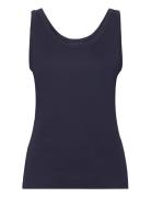 Slim Ribbed Tank Top Tops T-shirts & Tops Sleeveless Blue GANT