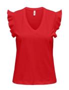 Onlmay Life S/S Frill V-Neck Top Box Jrs Tops T-shirts & Tops Short-sl...