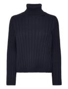 Callunapw Pu Tops Knitwear Turtleneck Navy Part Two