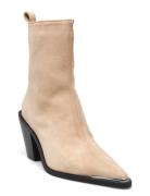 Women Boots Shoes Boots Ankle Boots Ankle Boots With Heel Beige NEWD.T...