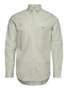 Reg Classic Poplin Gingham Shirt Tops Shirts Casual Green GANT