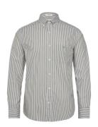 Reg Poplin Stripe Shirt Tops Shirts Casual Green GANT