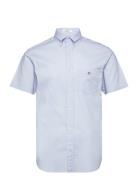 Reg Poplin Ss Shirt Tops Shirts Short-sleeved Blue GANT