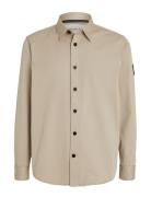 Monologo Badge Relaxed Shirt Tops Shirts Casual Beige Calvin Klein Jea...