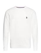 Uspa Knit Adair Men Tops Knitwear Round Necks White U.S. Polo Assn.