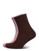 Helga Crochet Sock 2 Pack Lingerie Socks Regular Socks Brown Becksönde...