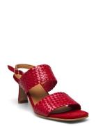 Sandals - Block Heels Korolliset Sandaalit Red ANGULUS