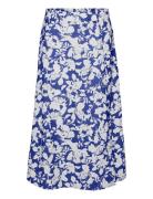 Vmfrej H/W 7/8 Pencil Skirt Wvn Exp Polvipituinen Hame Blue Vero Moda