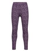 Floral Print Leggings Bottoms Leggings Purple Mango