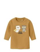 Nbmvacion Ls Top Box Tops T-shirts Long-sleeved T-shirts Yellow Name I...