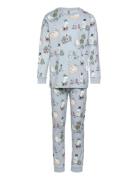 Pyjama Moomin Pyjamasetti Pyjama Blue Lindex