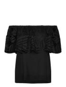 Cmmolly-Blouse Tops Blouses Short-sleeved Black Copenhagen Muse