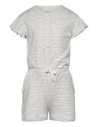 Striped Jumpsuit With Ruffles Jumpsuit Haalari Grey Copenhagen Colors