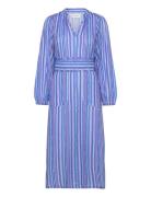 Parisll Midi Dress Ls Polvipituinen Mekko Blue Lollys Laundry