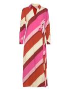 Striped Maxi Wrap Dress Maksimekko Juhlamekko Red GANT