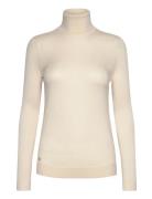 Silk-Blend Turtleneck Sweater Tops Knitwear Turtleneck Cream Lauren Ra...