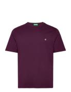 T-Shirt Tops T-shirts Short-sleeved Purple United Colors Of Benetton