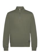 Centre Half Zip Sport Sweat-shirts & Hoodies Sweat-shirts Khaki Green ...