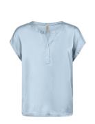 Sc-Thilde Tops Blouses Short-sleeved Blue Soyaconcept