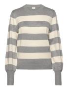 Kalizza Striped Pullover Tops Knitwear Jumpers Grey Kaffe