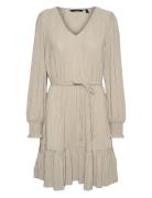 Vmsoma Ls Short Dress Jrs Lyhyt Mekko Beige Vero Moda