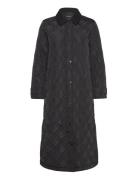 Corduroy-Trim Diamond Quilted Maxi Coat Tikkitakki Black Lauren Ralph ...