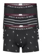 Classic Stretch-Cotton Trunk 3-Pack Bokserit Black Polo Ralph Lauren