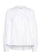 Lilly Solid Tops Shirts Long-sleeved White Line Of Oslo